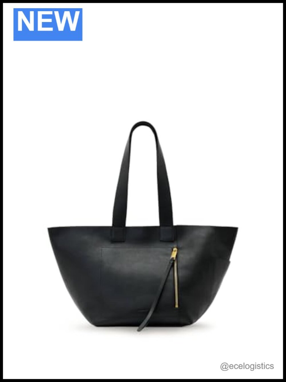 AllSaints Leather Tote Bag Spacious Work Travel Shoulder Handbag